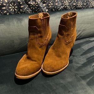 Brown suede dolce vita booties.